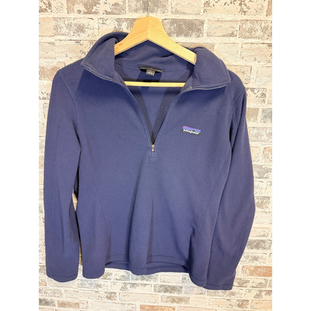 Patagonia Micro D Quarter-Zip Fleece Pullover Womens Small Navy Blue 26278